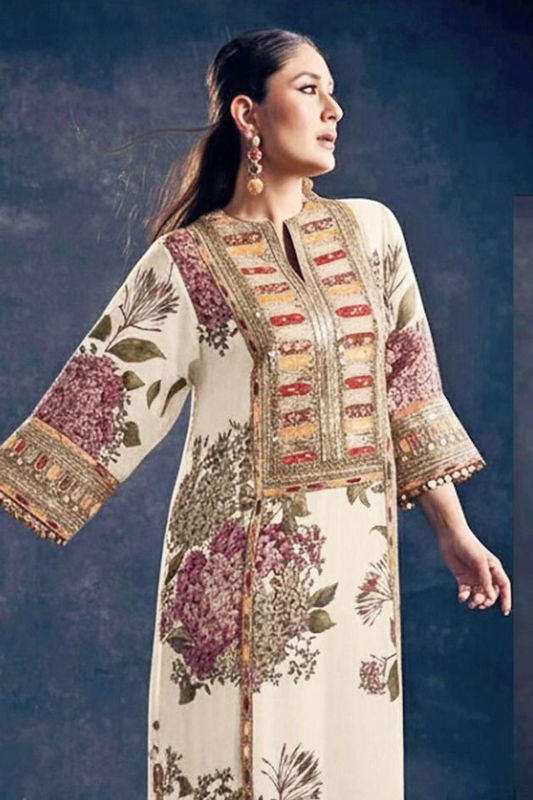 Sabya Sachi Skin Unstitched Luxury Lawn 3 Piece Suit
