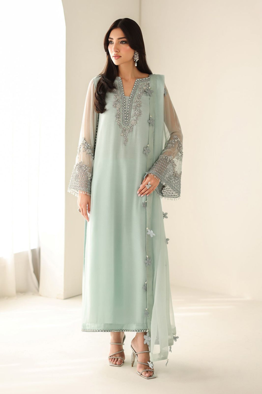 Baroque seagreen Luxury Formals Unstitched 3 Piece Suit