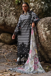 Unstitched Printed Lawn 3 Piece Ikkat