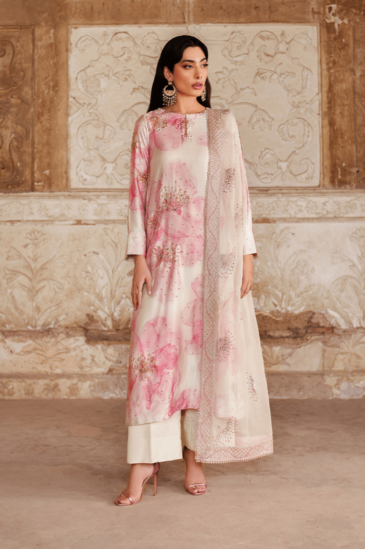 Iznik Silk Pink Festive Unstitched 3 Piece Suit