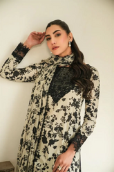 Unstitched 3 Piece Lawn Embroidered Skin Black