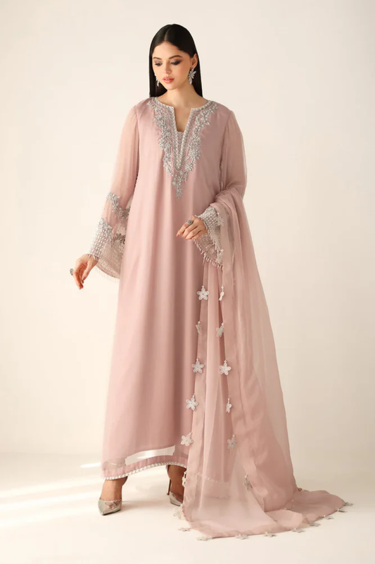 Baroque Peach Luxury Formals Unstitched 3 Piece Suit