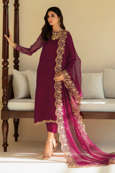 Unstitched Chiffon Embroidered 3 Piece Suit BQU-PR-829