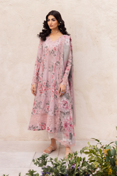 Unstiched Lawn Embroidered Chikankari 3 Piece Suit Orchid Dalfah D9