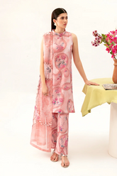 Unstitched Three Piece Printed Lawn Pink Tint AP-07