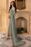 Charizma Floral Sky Blue Luxury Embroidered 3 Piece Suit