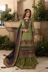 Embroidered Unstitched Chiffon 3 Piece Suit AJNB-12