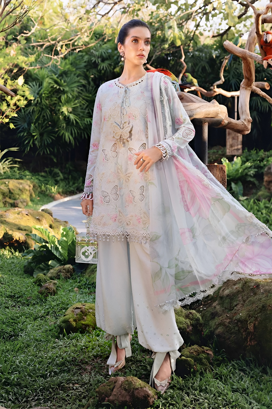 Maria B Pure White Luxury Lawn 3 Piece Suit