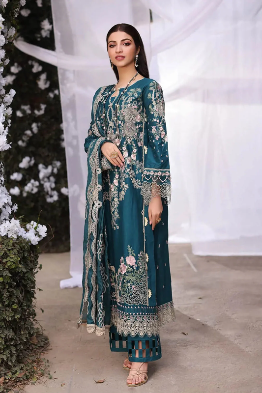 Kahf Luxury Teal Lawn 3-Piece Suit