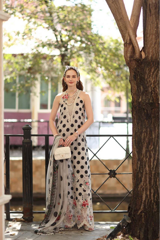 Noor By Sadia Polka Dots Luxury Embroidered 3 piece suit