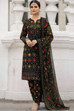Aneelas Black Chunri Unstitched 3 Piece Luxury Lawn
