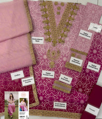 LXM Digital Printed Lawn Pink 3-Piece Suit
