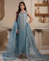 Iznik 3-Piece Festive Suit in Powder Blue