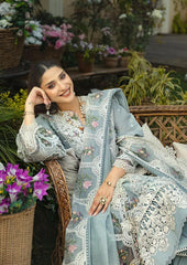 Elaf Sky Blue Luxury Embroidered 3 Piece Suit