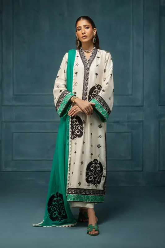 Zainab Chottani Unstiched Digital Printed Silk 3 piece Suit