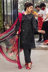 Unstitched Luxury Chikankari Collection D14 Dark Knight