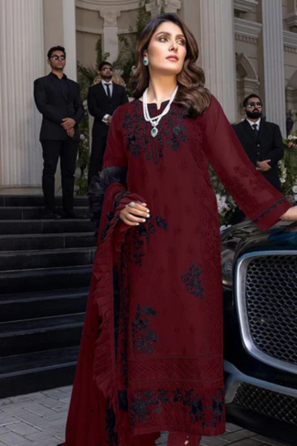 Unstitched 3 Piece Chiffon Formal Wear FAHA Unstitched 3 Piece Chiffon Formal Wear FAHA