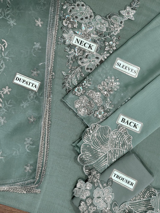 Iznik Chiffon Unstitched 3-Piece Suit