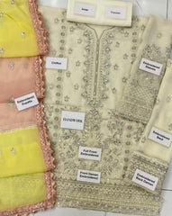 Evayna By Gulaal Embroidered Chiffon 3 Piece Unstitched Suit GL25EEC D-03 FAREYAH