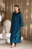 Azure Embroidered Chiffon 3 Piece Suit