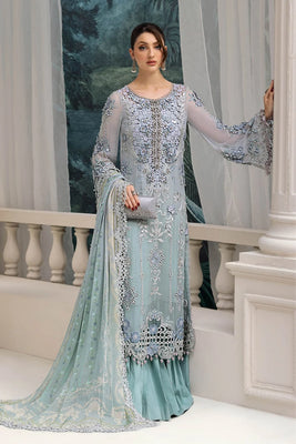 Maria B. Chiffon Embroidered 3 Piece Suit