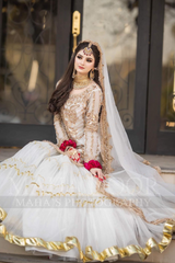 Unstiched Organza Bridal Wear 3 Piece