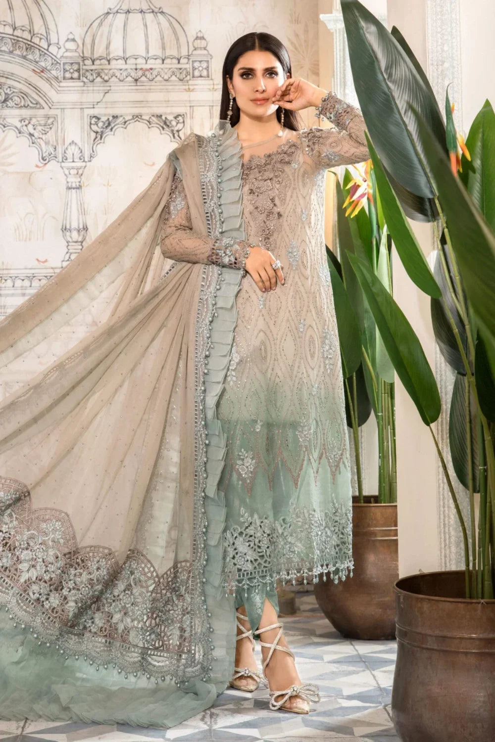 Maria B Tie & Dye Wedding 3 Piece Suit