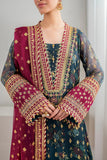 Baroque Luxury Embroidered Chiffon 3 Piece Suit