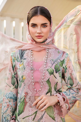 Unstitched Lawn Embroidered 3 Piece MPT2502-A