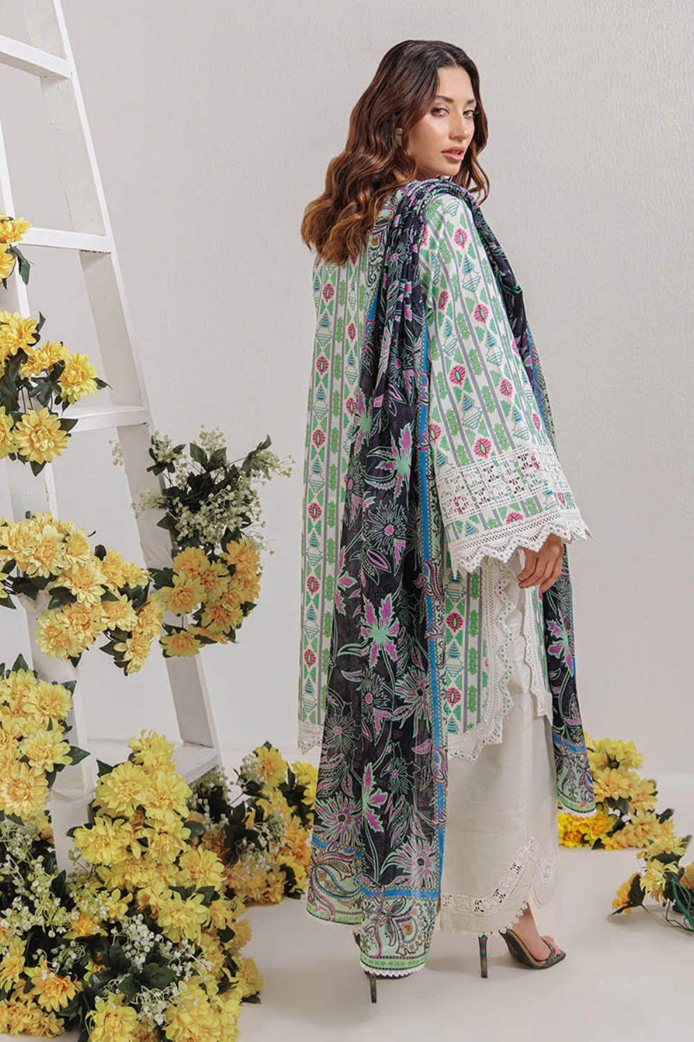 Unstitched Printed Lawn 3 Piece SandStone