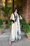 Maria B Off White & Black Chiffon 3 Piece Suit