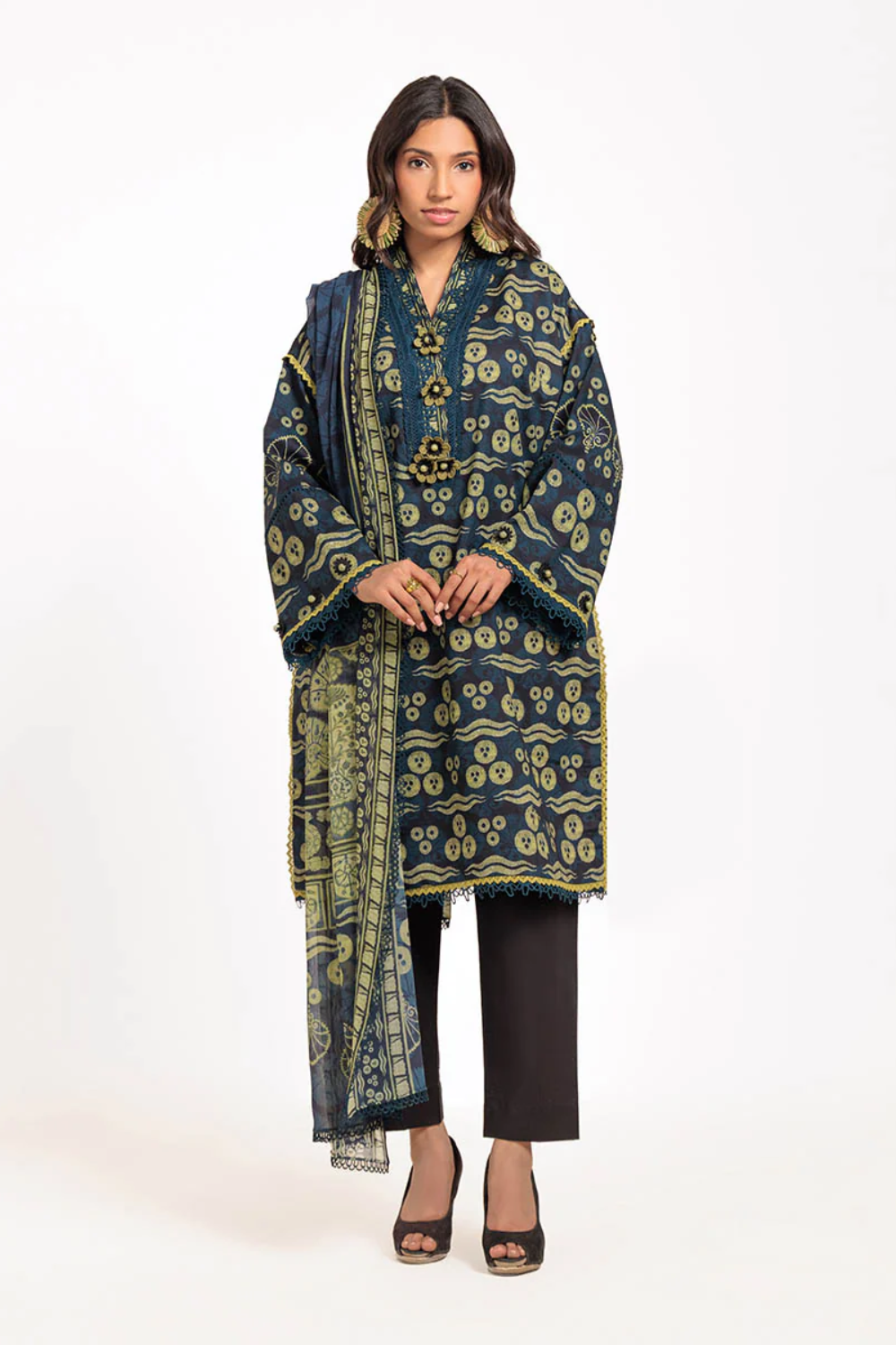 Unstitched Printed Lawn 3 Piece Marble