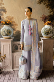 Hussain Rehar Unstitched Lavender 3 Piece Organza Suit