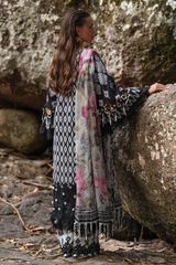 Unstitched Printed Lawn 3 Piece Ikkat