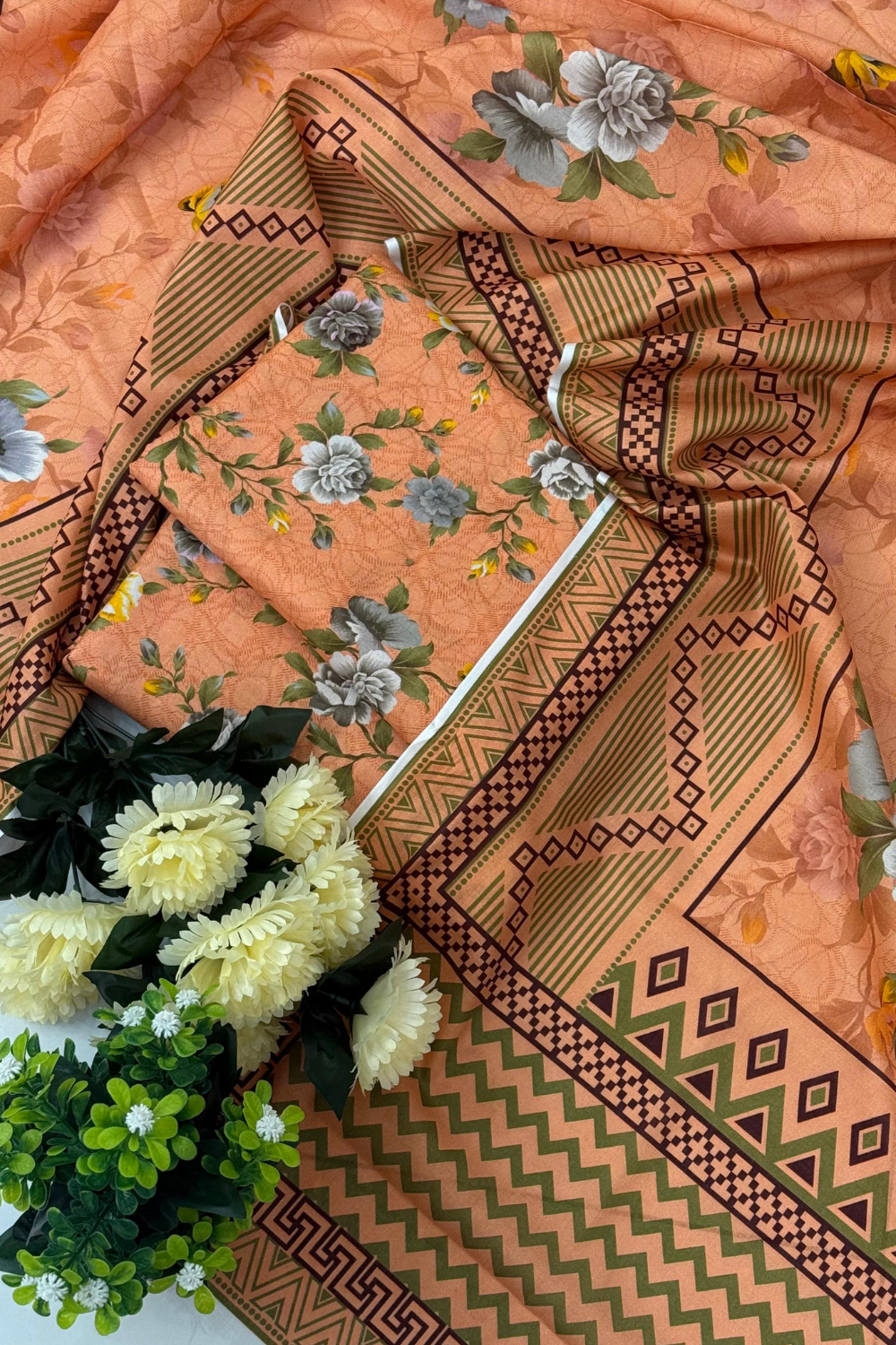 Unstitched Cambric Three Piece For All Season