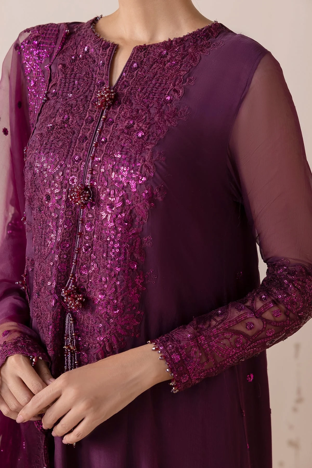 Unstitched Chiffon Embroidered 3 Piece Suit BQU-PR-839