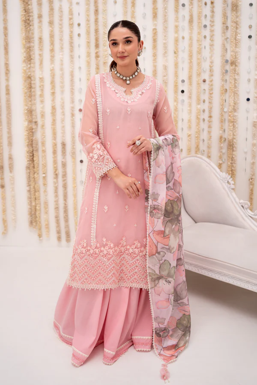 Unstitched Chiffon Embroidered 3 Piece Suit DPL-4267