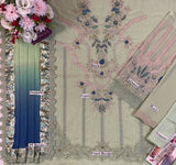 Maria B. Chiffon Embroidered 3 Piece Suit