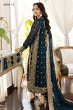 Asim Jofa Green Chiffon 3 Piece Suit