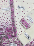 Jazmin White & Purple Chiffon 3-Piece Suit