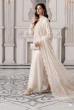 Maria B Off White Embroidered Bamber Chiffon 3 Piece Suit