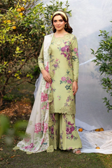 Unstitched Three Piece Printed Lawn BKE0101