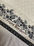Maria B Off White & Black Chiffon 3 Piece Suit