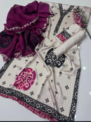 Silk Unstiched Co-Ords Set Tye & Dye Silk