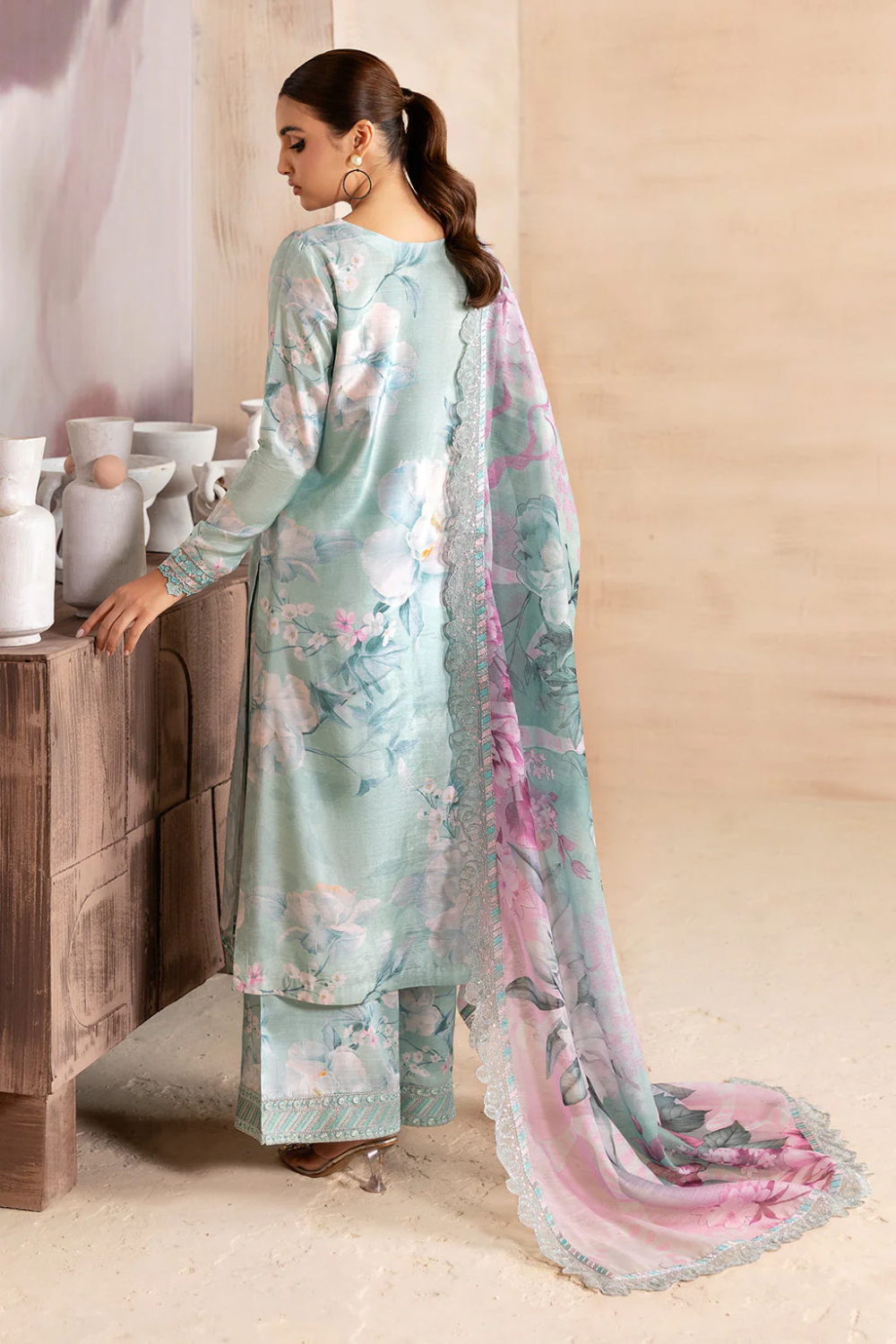 Unstitched Lawn Embroidered 3 Piece JR-502