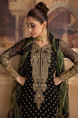 Unstitched Chiffon Embroidered 3 Piece Suit Dastaan D406