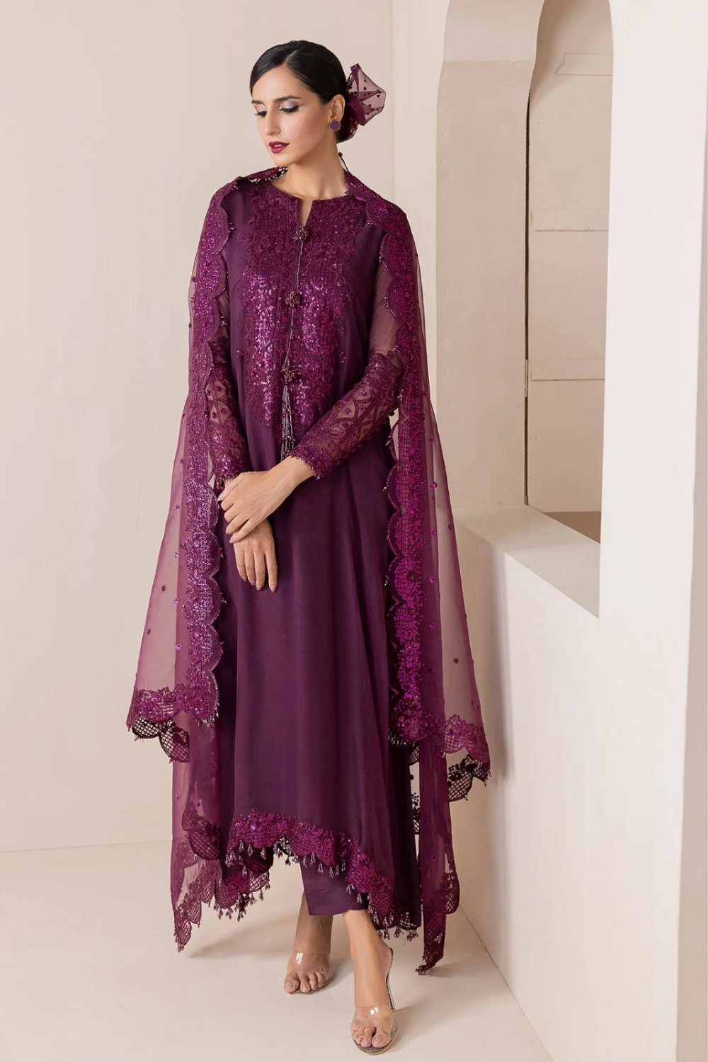 Unstitched Chiffon Embroidered 3 Piece Suit BQU-PR-839