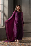 Azure Plum Chiffon Embroidered Unstitched 3 Piece Suit