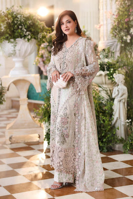 Maria B. Chiffon Embroidered 3 Piece Suit