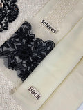 Maria B Off White & Black Chiffon 3 Piece Suit
